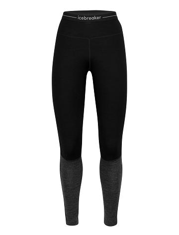 Base Layers Icebreaker Merino 260 ZoneKnit™ Leggings Damskie Czarne | PL 1055QMAZ